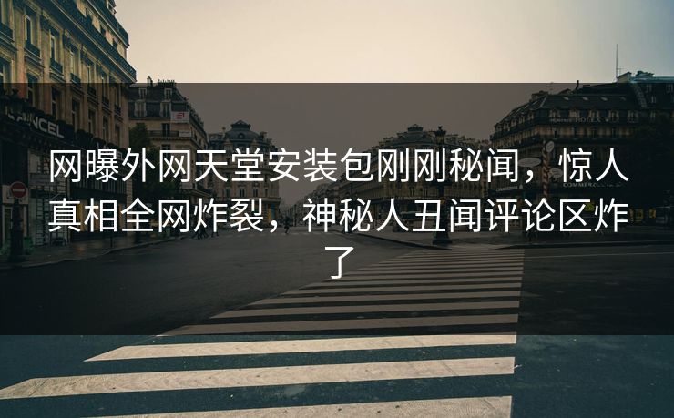 网曝外网天堂安装包刚刚秘闻，惊人真相全网炸裂，神秘人丑闻评论区炸了
